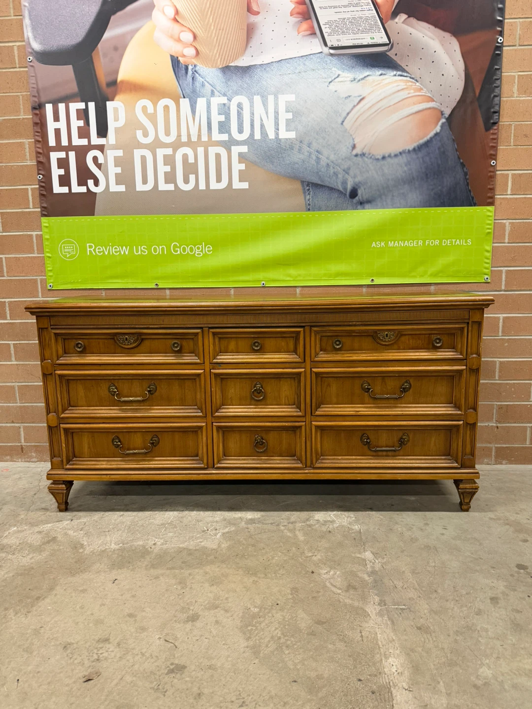 Wooden Dresser with 9 Drawers