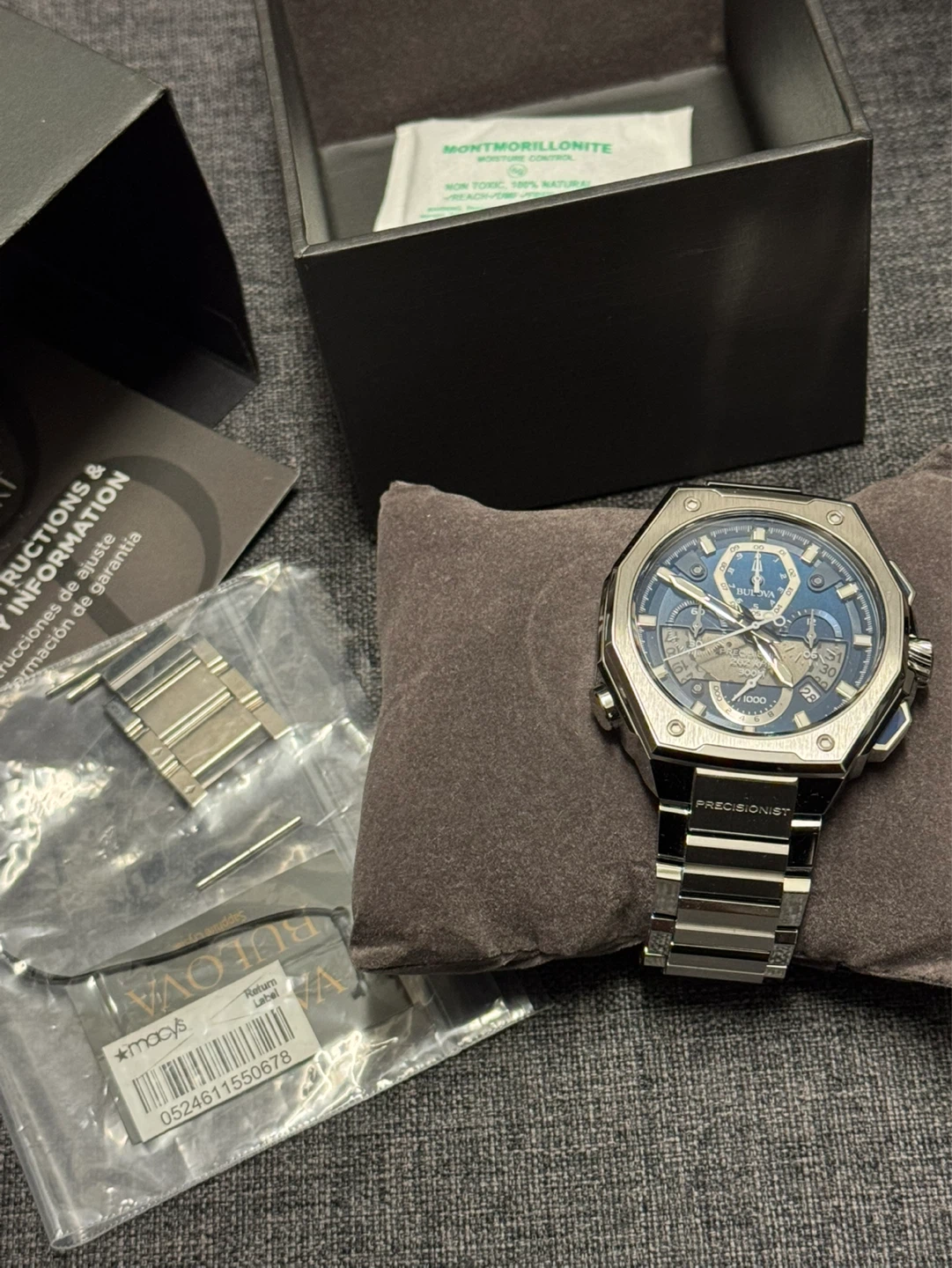 Bulova Precisionist Chronograph Stainless Steel Men's Watch