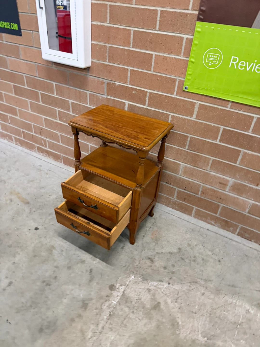 Vintage Wooden End Table with Drawers - photo 5