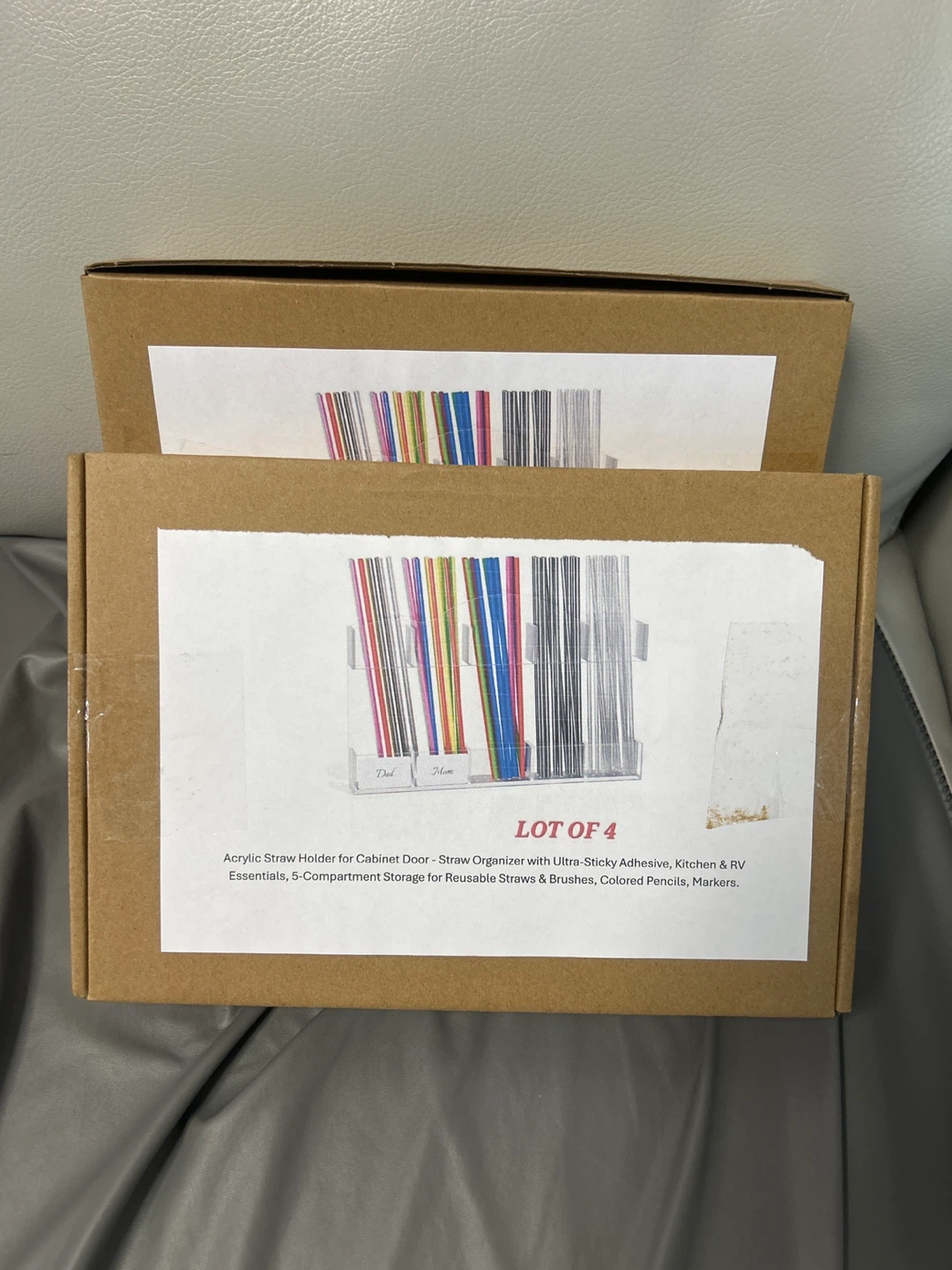 Acrylic Straw Holder Organizer - 5 Compartments - photo 2