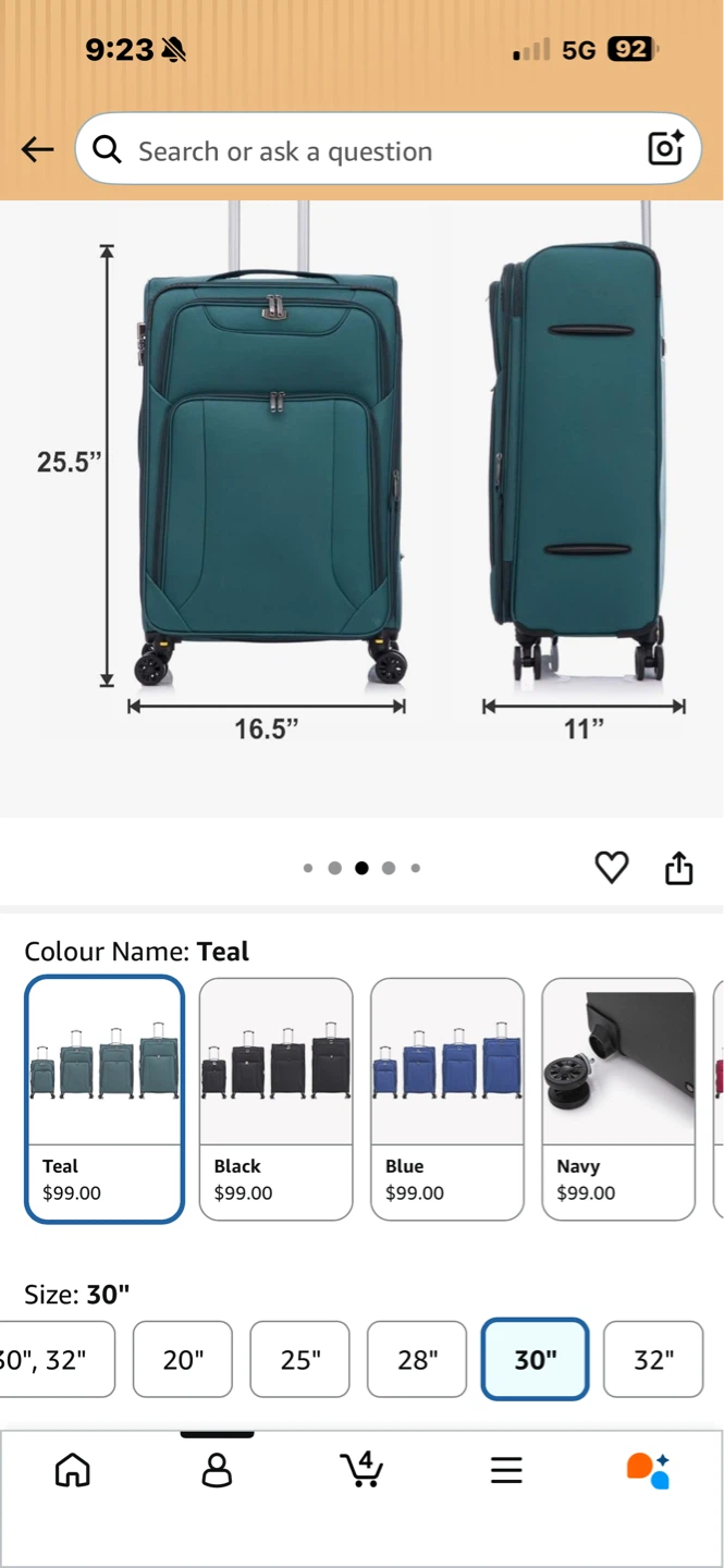 30 inch 4 wheels expandable suitcases. - photo 3