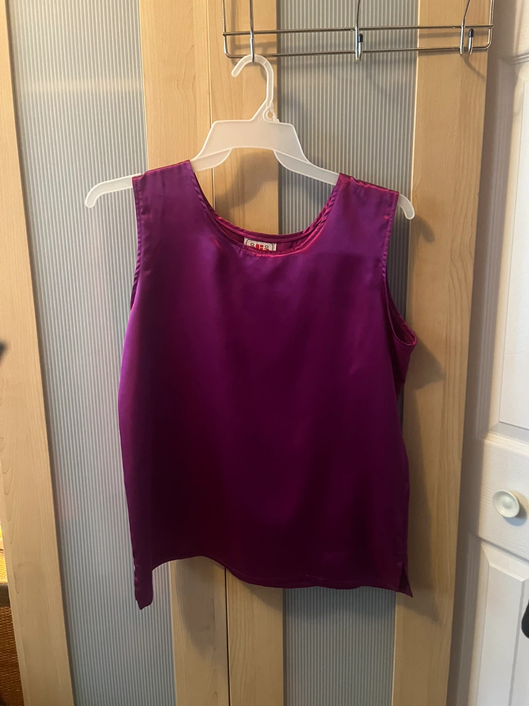 Alia Purple Silky Tank Top, Medium