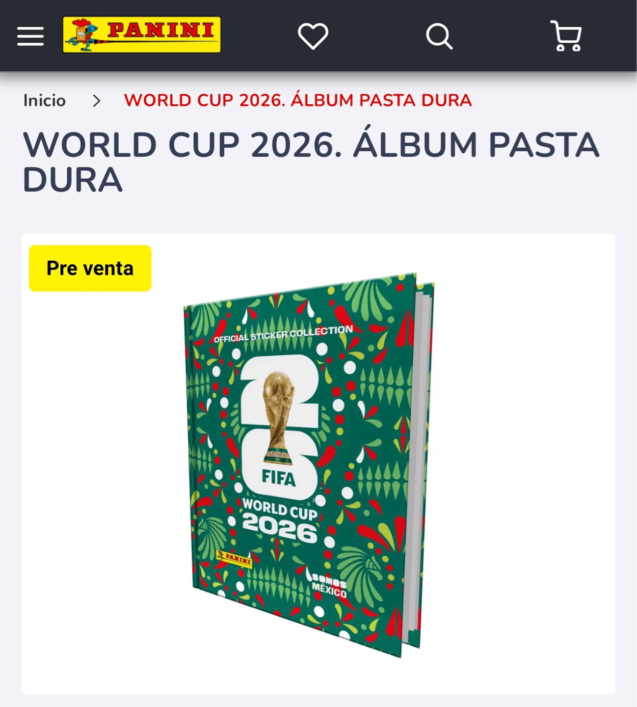 Panini World Cup 2026 Hardcover Album (Mexico Edition)