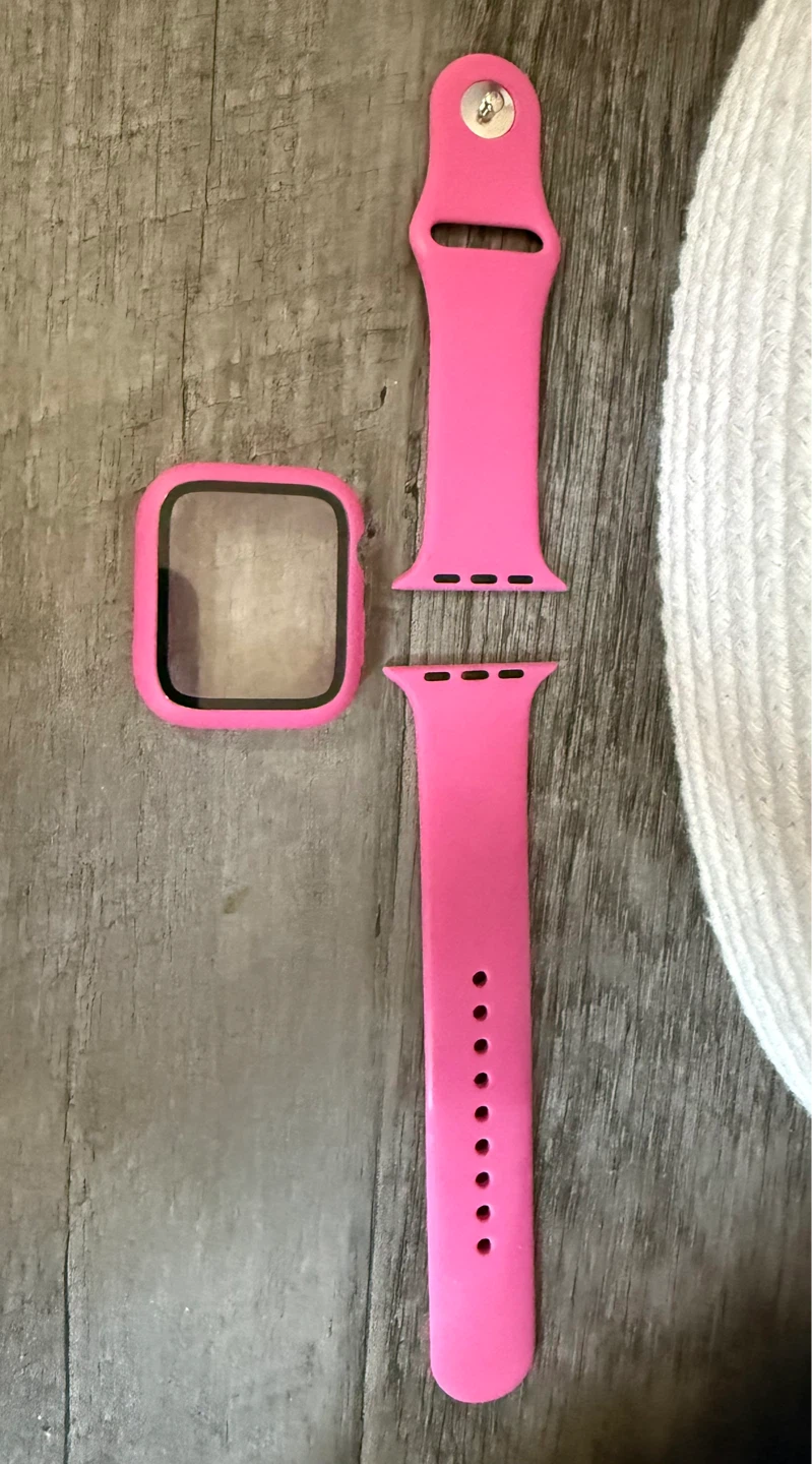 Pink Apple Watch Band and Case