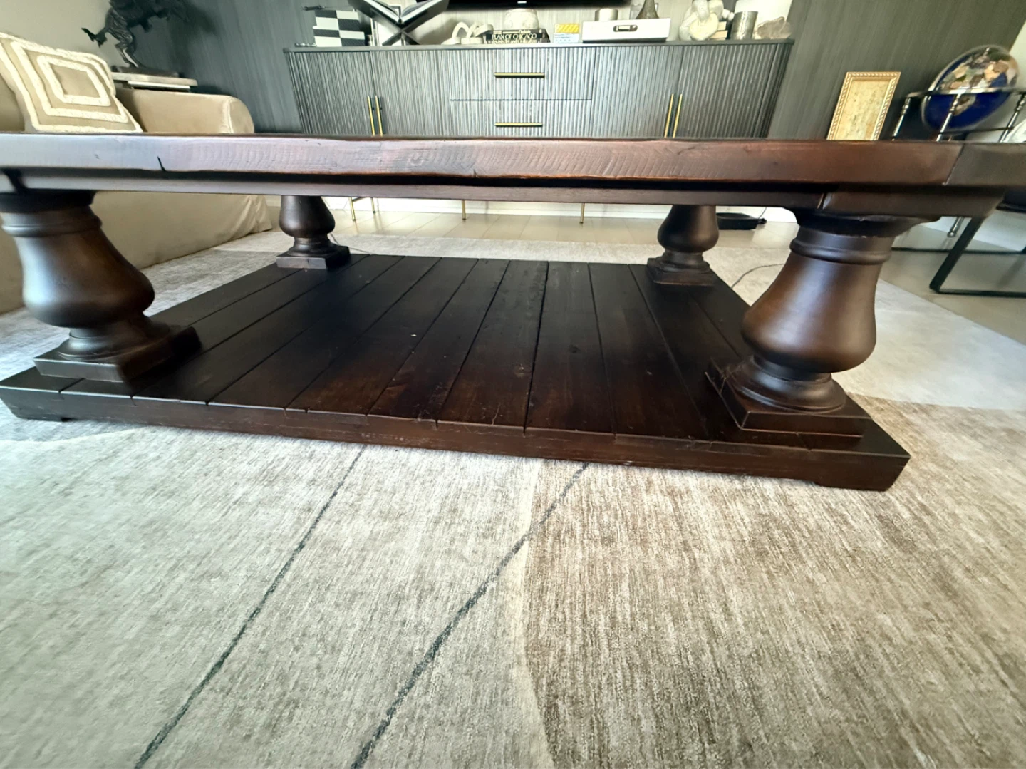 Restoration  hardware BALUSTRADE SALVAGED WOOD COFFEE TABLE - photo 2