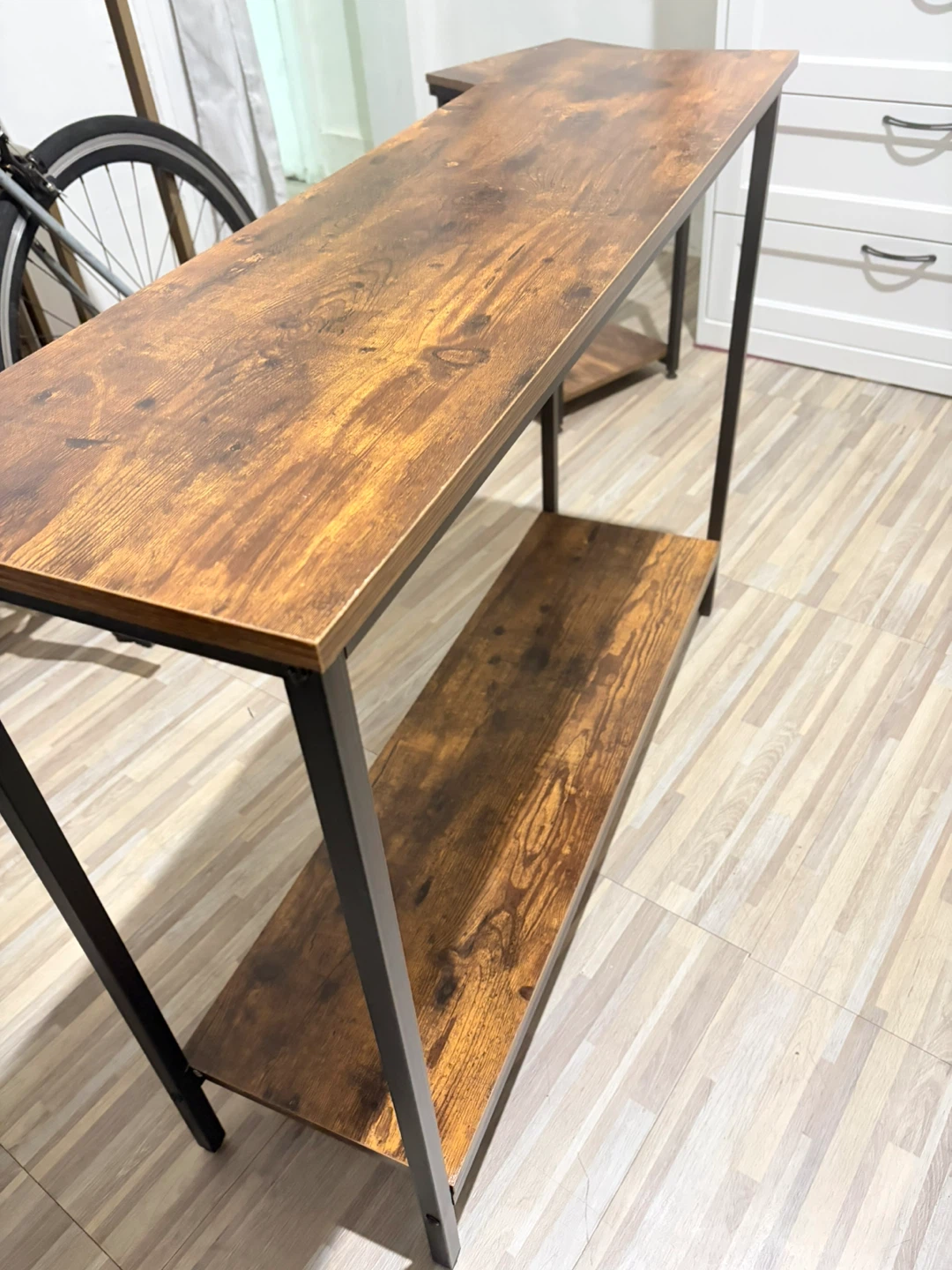 Rustic Wood Console Table with Two Tiers - photo 2