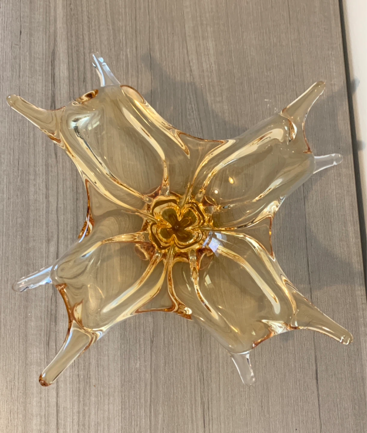 Amber Glass Decorative Bowl