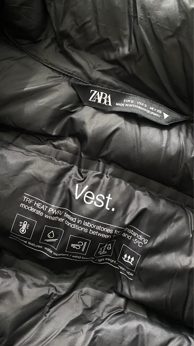 ZARA Puffer Vest - Black, Size S - photo 2