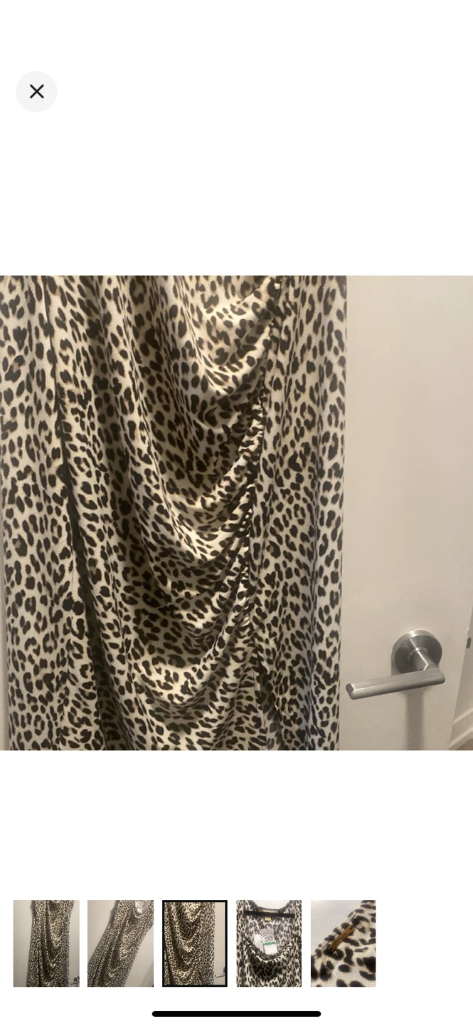 Michael Kors Leopard Print Ruched Dress Size 10 - photo 3