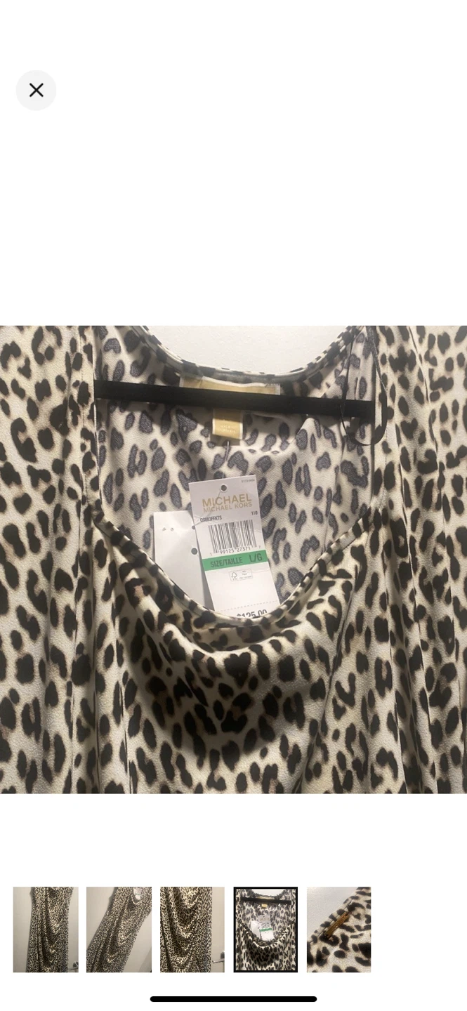Michael Kors Leopard Print Ruched Dress Size 10 - photo 4