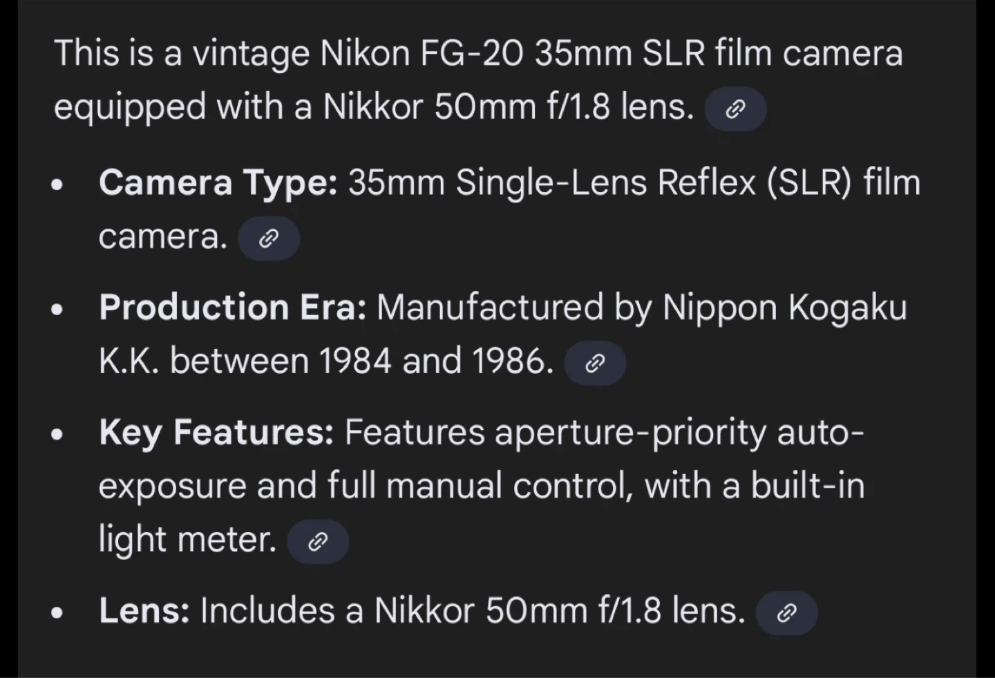 Nikon FG-20 35mm SLR Film Camera with Nikkor 50mm f/1.8 Lens - photo 5