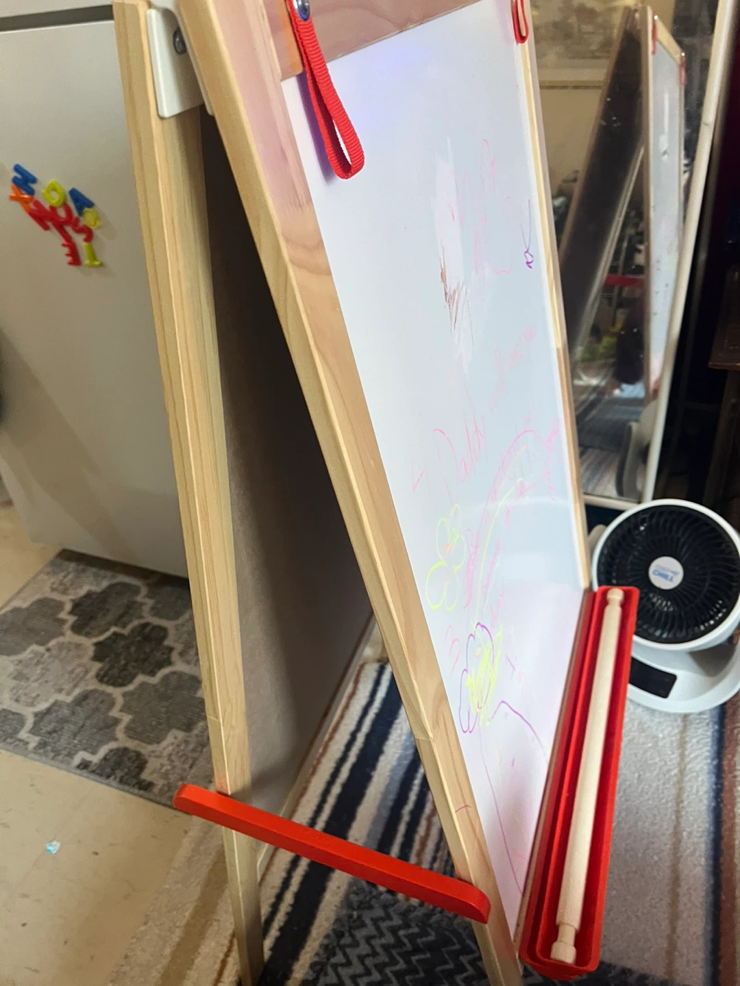 Wooden Double-Sided Easel with Chalkboard and Whiteboard - photo 2