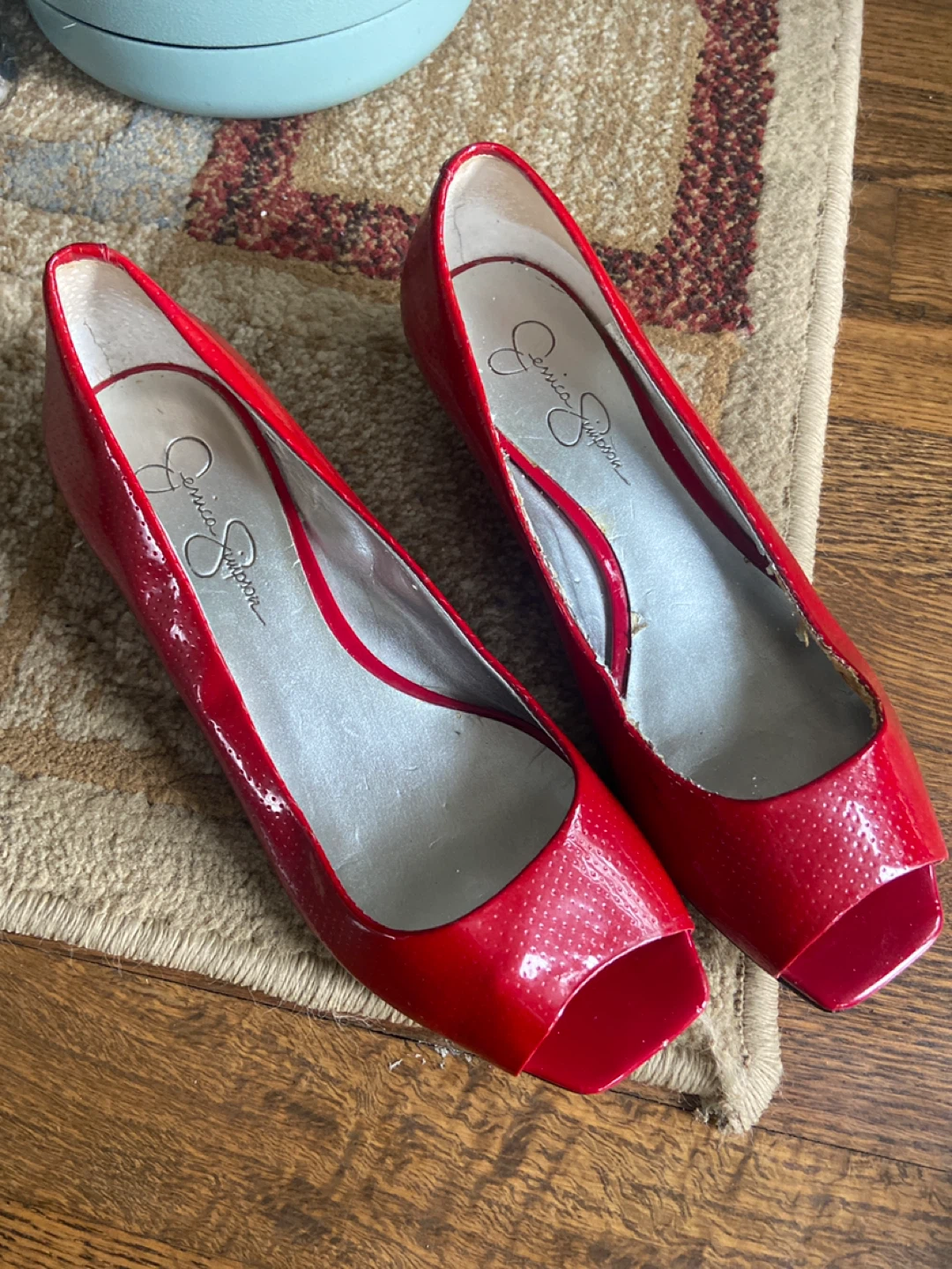 Jessica Simpson Red Peep-Toe Heels
