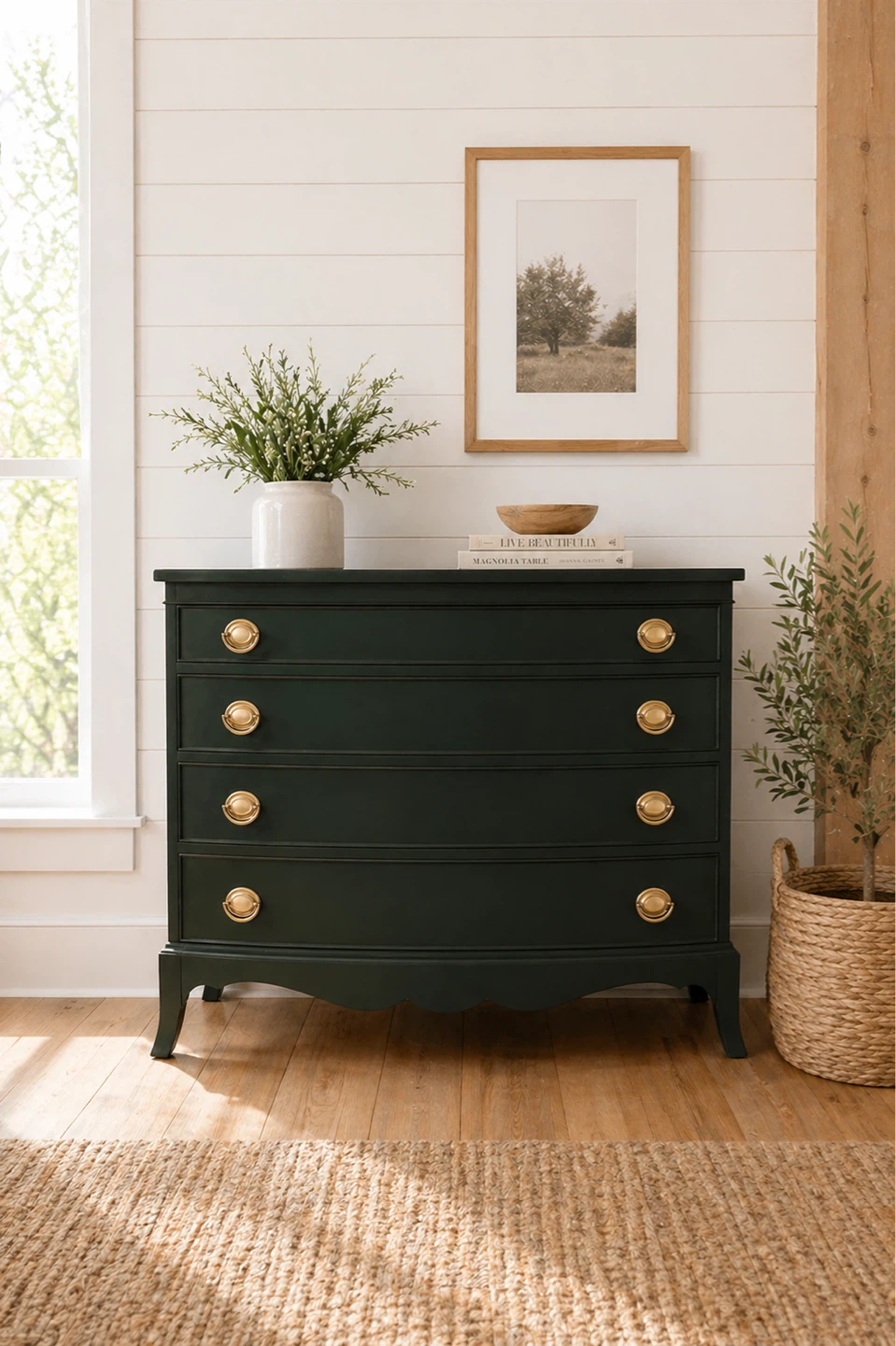 Dark Green Vintage Dresser / Accent Piece