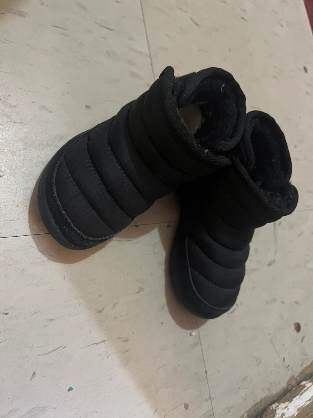 Black Puffer Booties with Sherpa Lining UGG