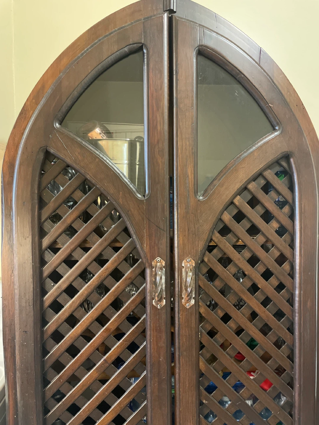Wooden Bar Cabinet with Glass Doors