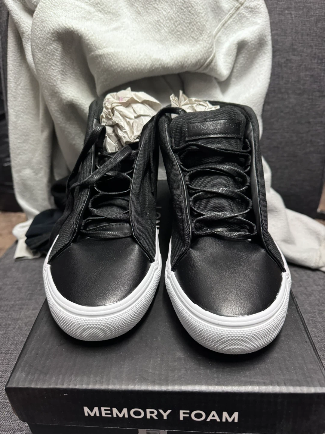 London Fog Black High-Top Sneakers - Size 12