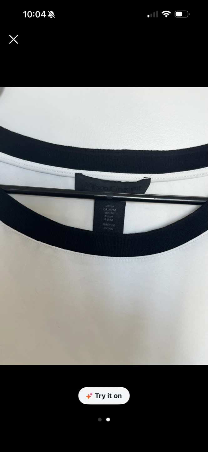 Maison Clicquot White & Black Trim Top - Size M - photo 3