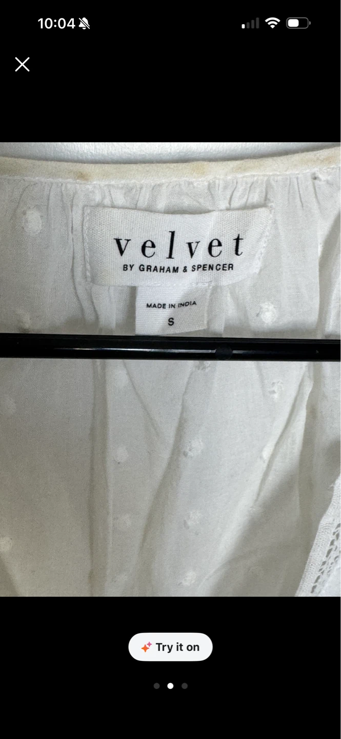 Velvet by Graham & Spencer White Dot Blouse Size S - photo 4