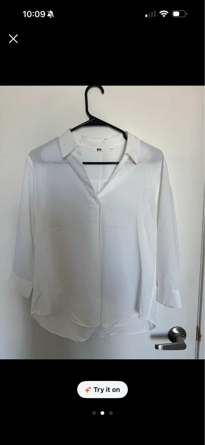 UNIQLO White Collared Blouse - Size S/P - photo 2