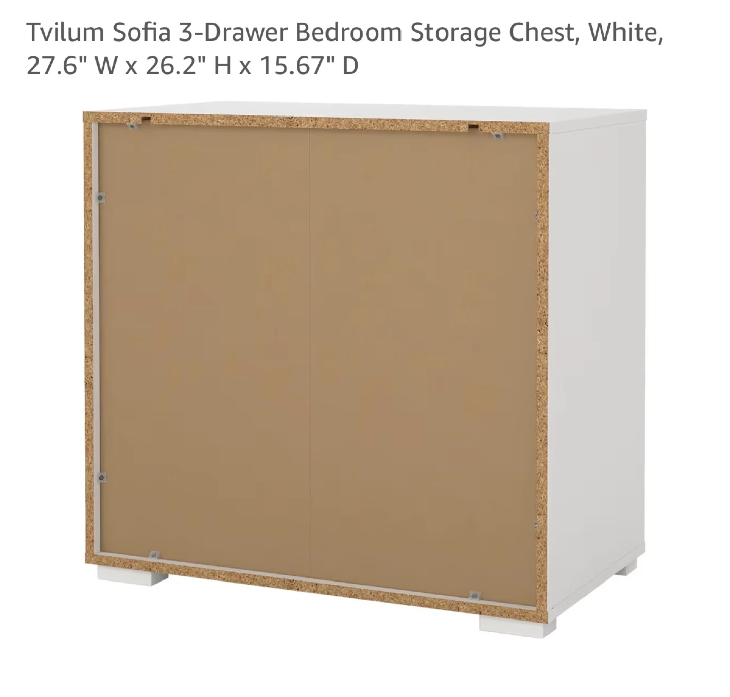 3-Drawer Bedroom Storage Chest - White - photo 5