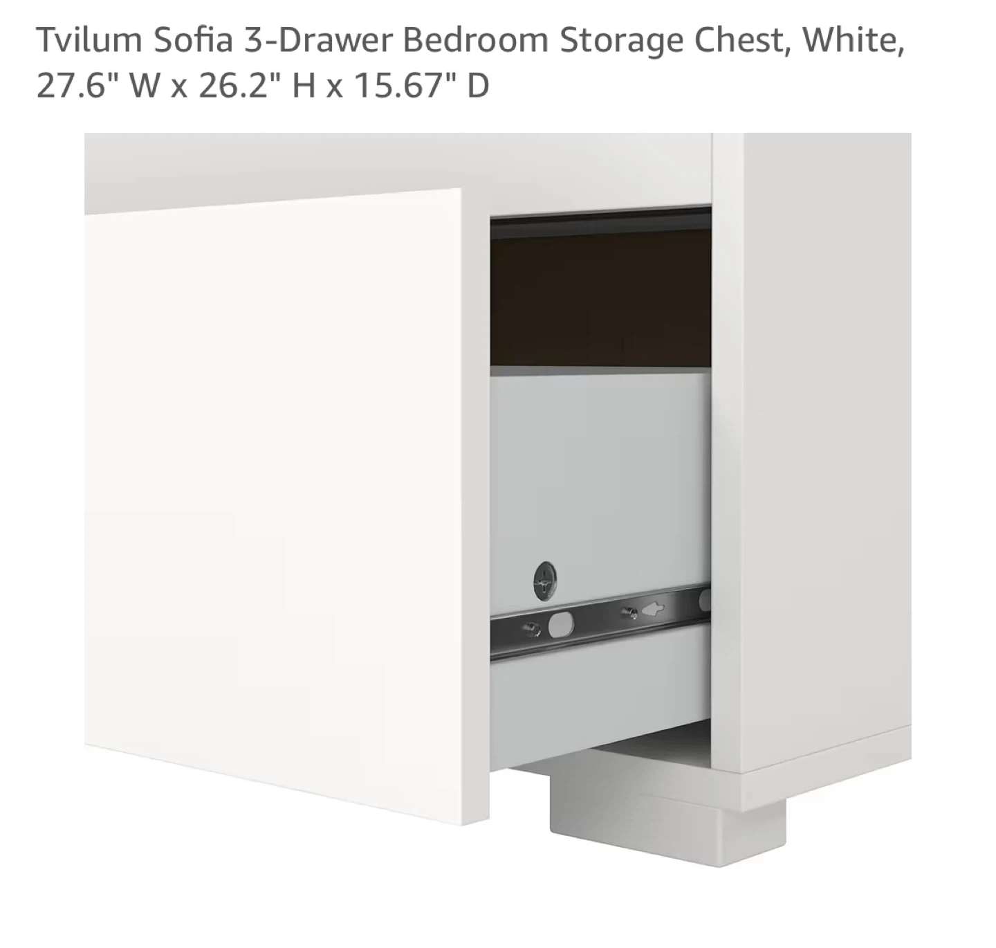 3-Drawer Bedroom Storage Chest - White - photo 4