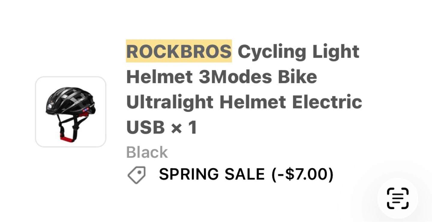 ROCKBROS Cycling Helmet with USB Light, Black
