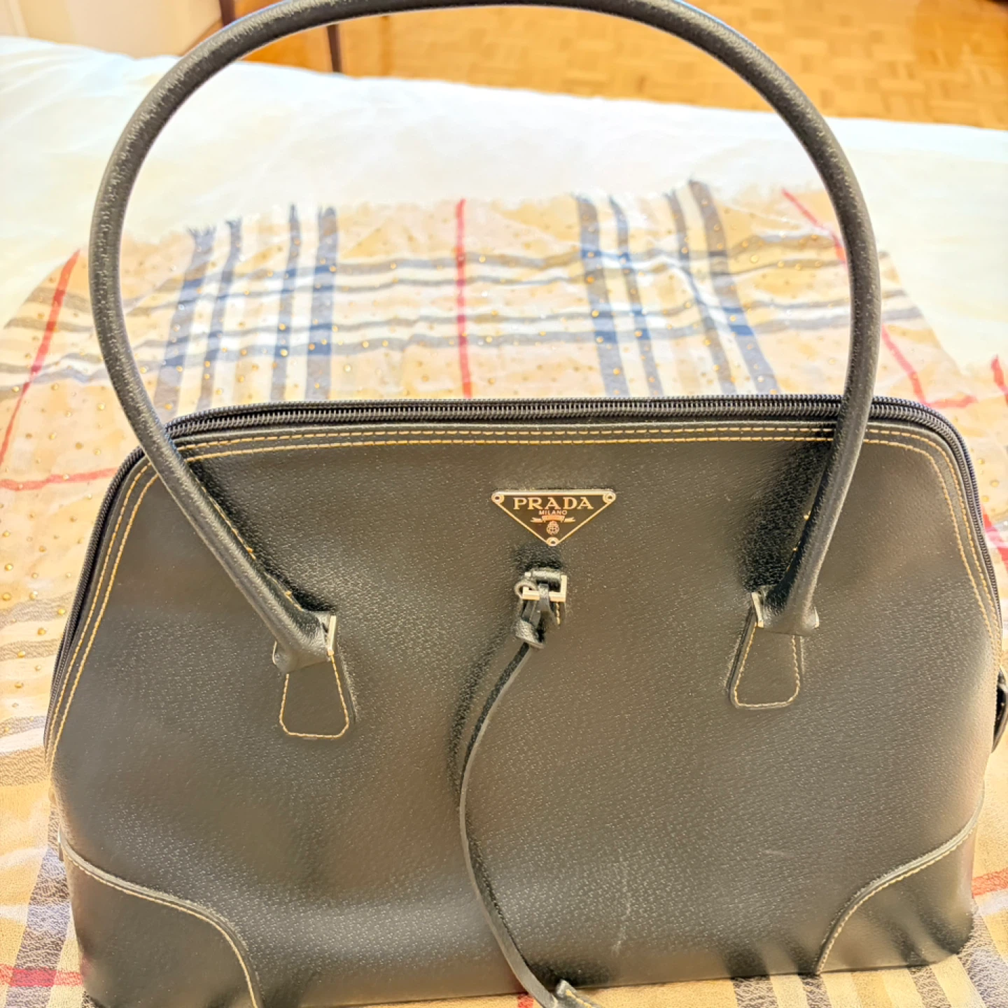 Prada Black Leather Shoulder Bag