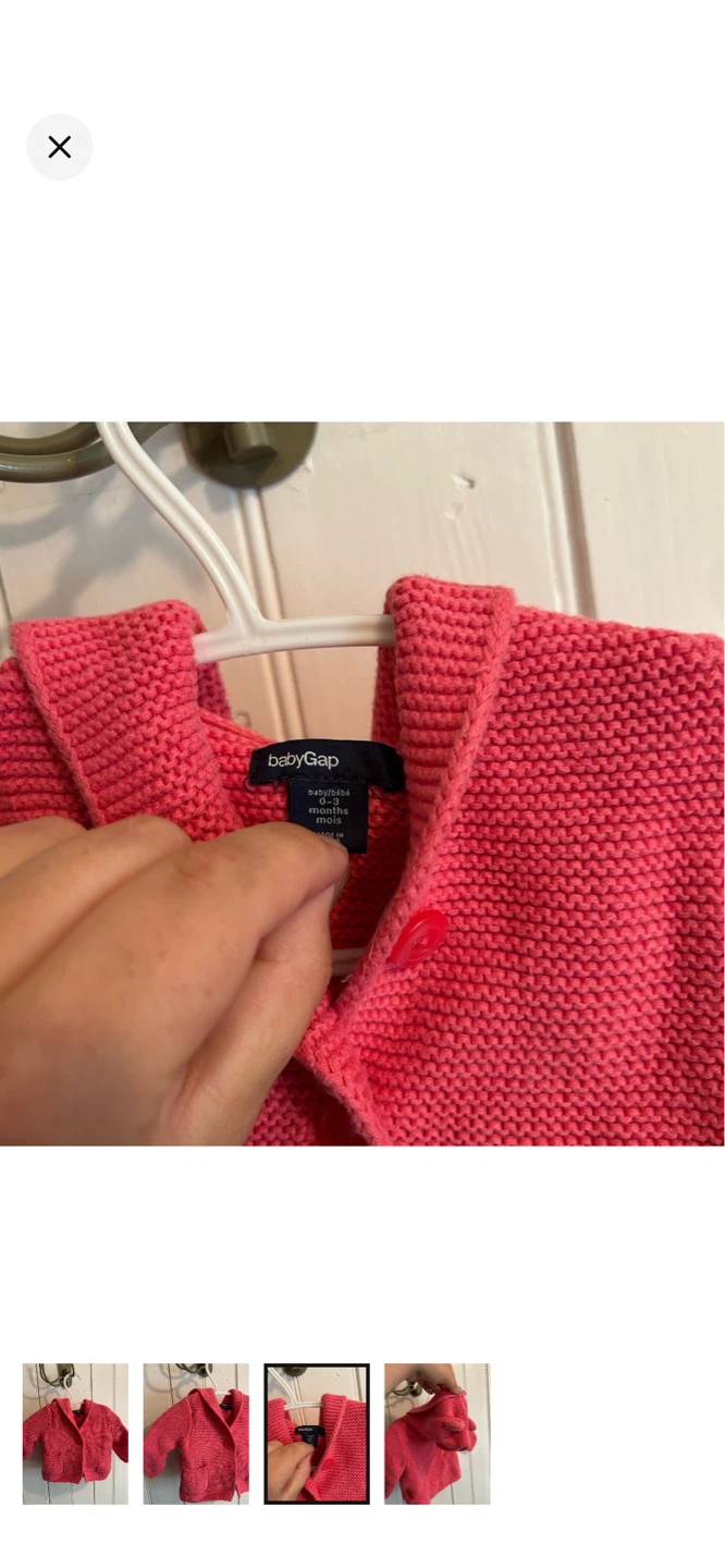 Baby Gap Pink Knit Button-Up Jacket - photo 3