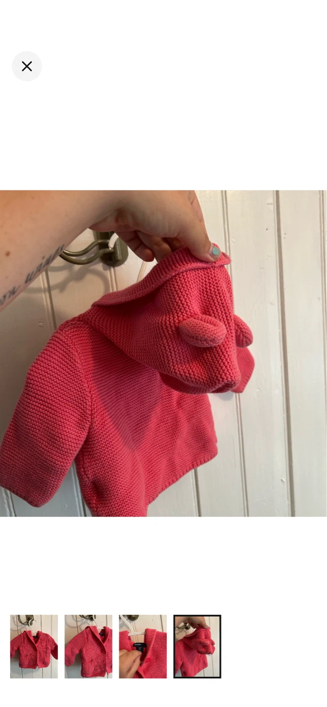 Baby Gap Pink Knit Button-Up Jacket - photo 4