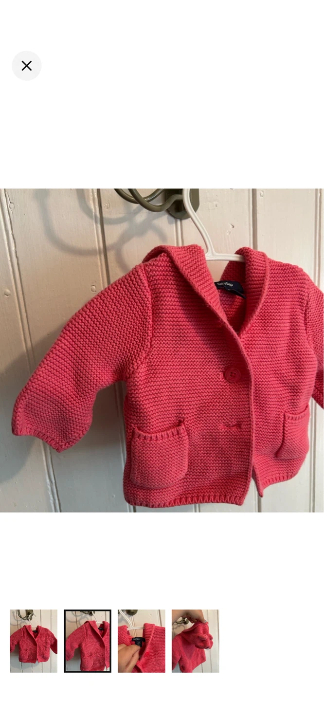 Baby Gap Pink Knit Button-Up Jacket - photo 2