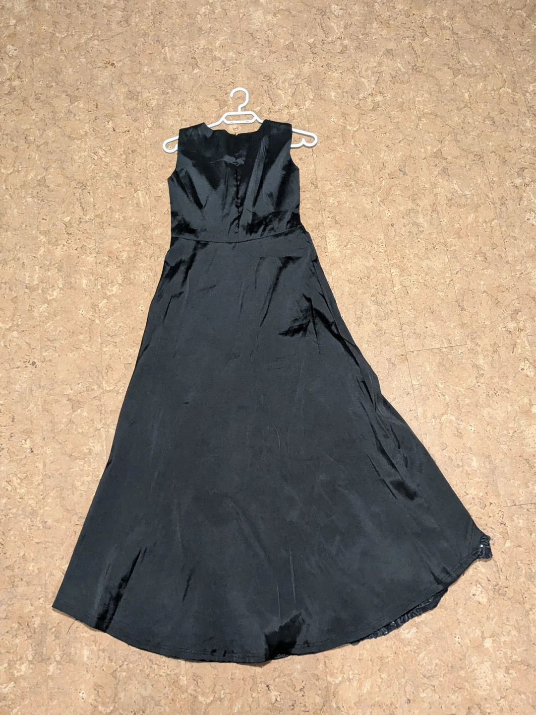 Western Sleeveless Black Evening Gown with Sequined Overlay - photo 2