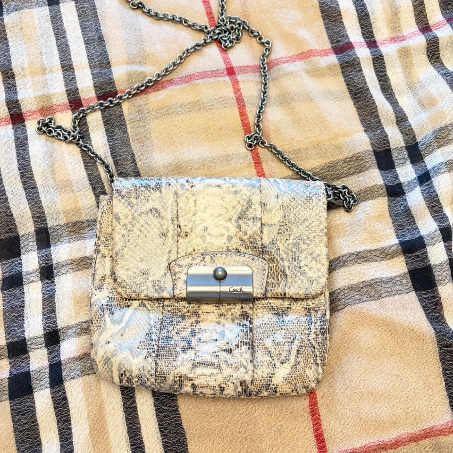 Coach Snakeskin Print Shoulder Bag