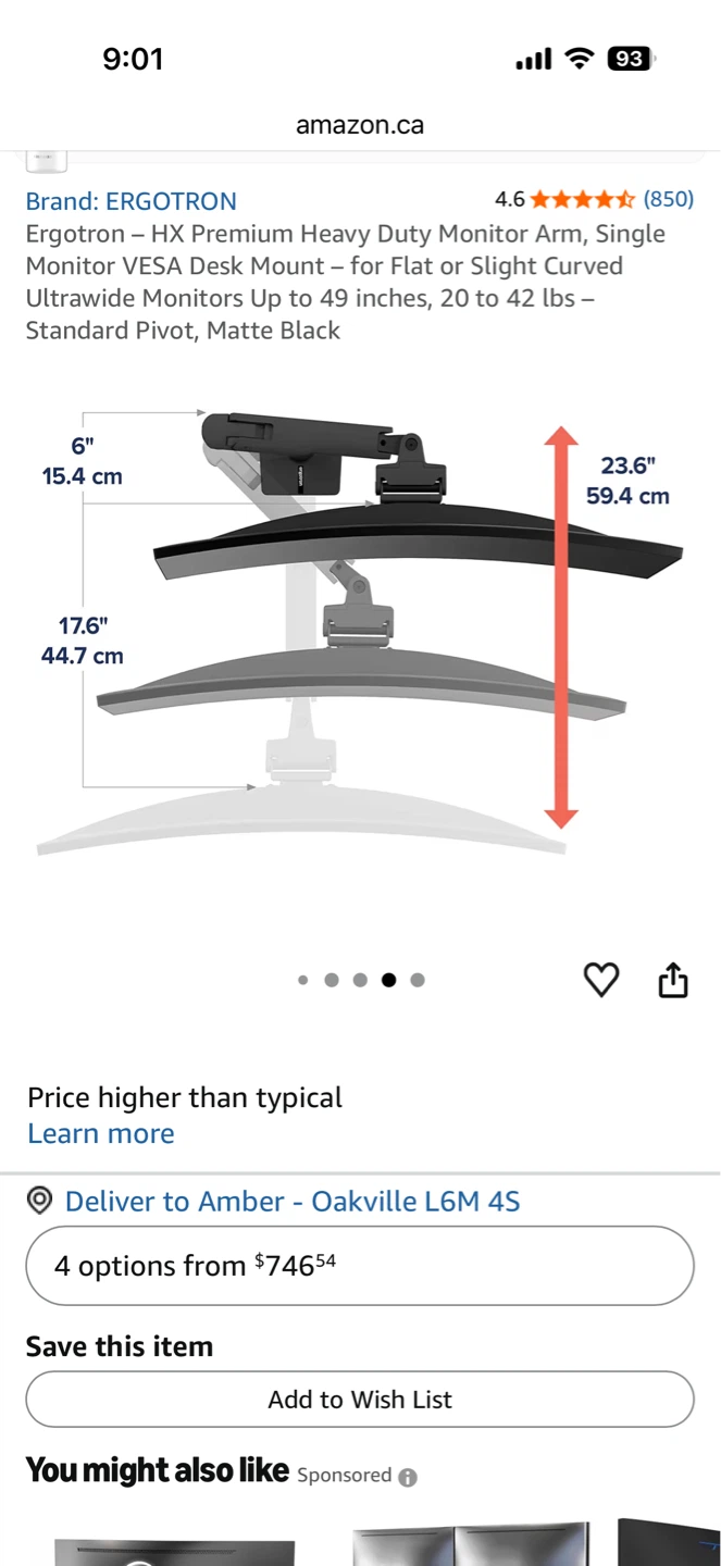 Black Monitor Desk Mount Arm (plate optional) - photo 3