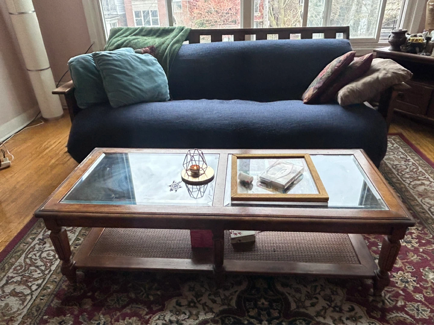 Wooden Coffee Table with Glass Top - photo 2