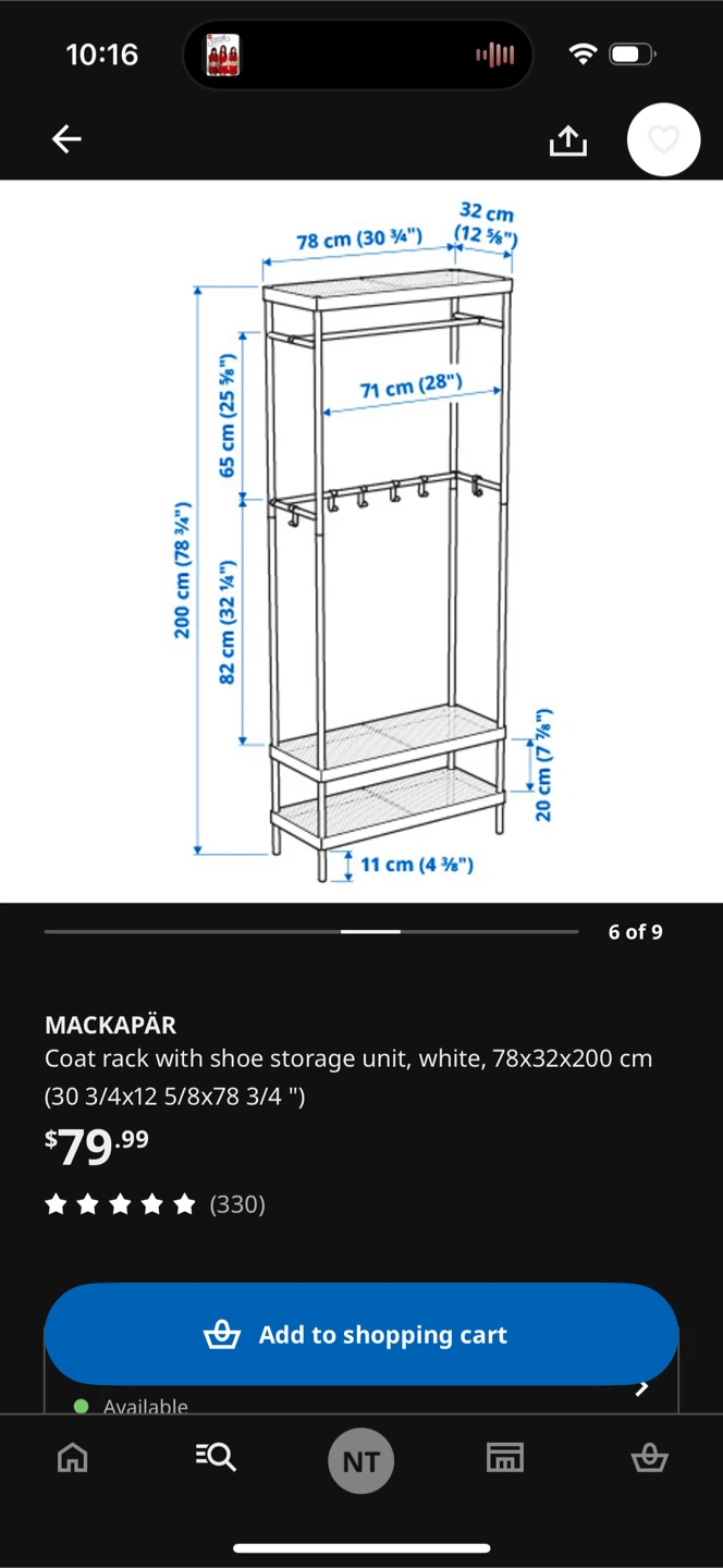IKEA MACKAPÄR Coat Rack with Shoe Storage - White - photo 2