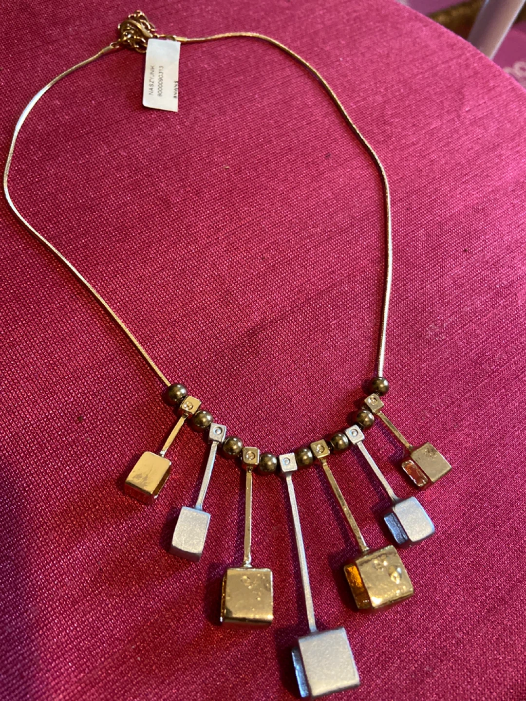 Geometric Cube Pendant Necklace - photo 3