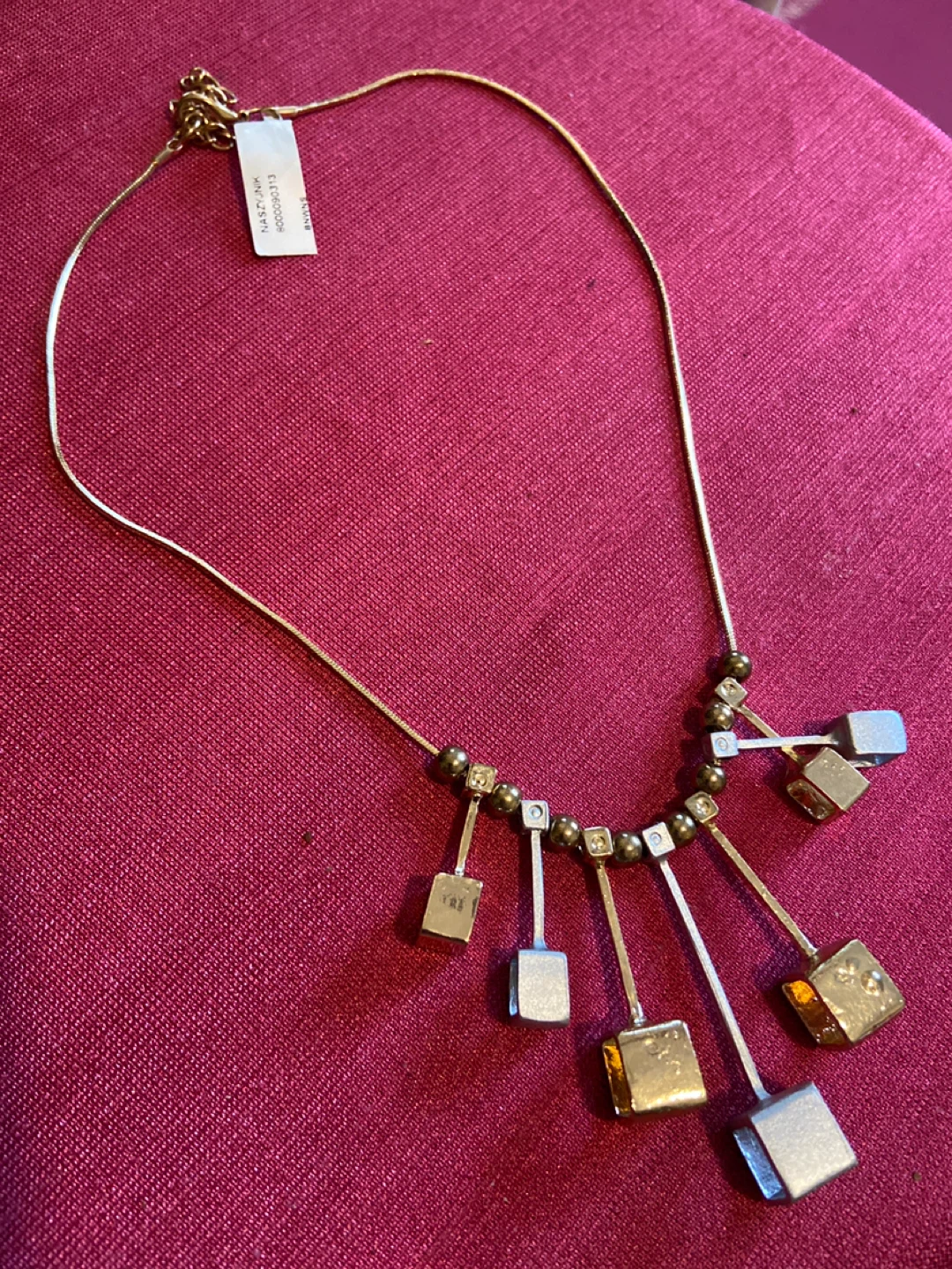 Geometric Cube Pendant Necklace - photo 2