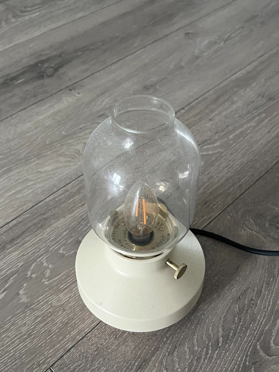 Small Table Lamp with Glass Shade
