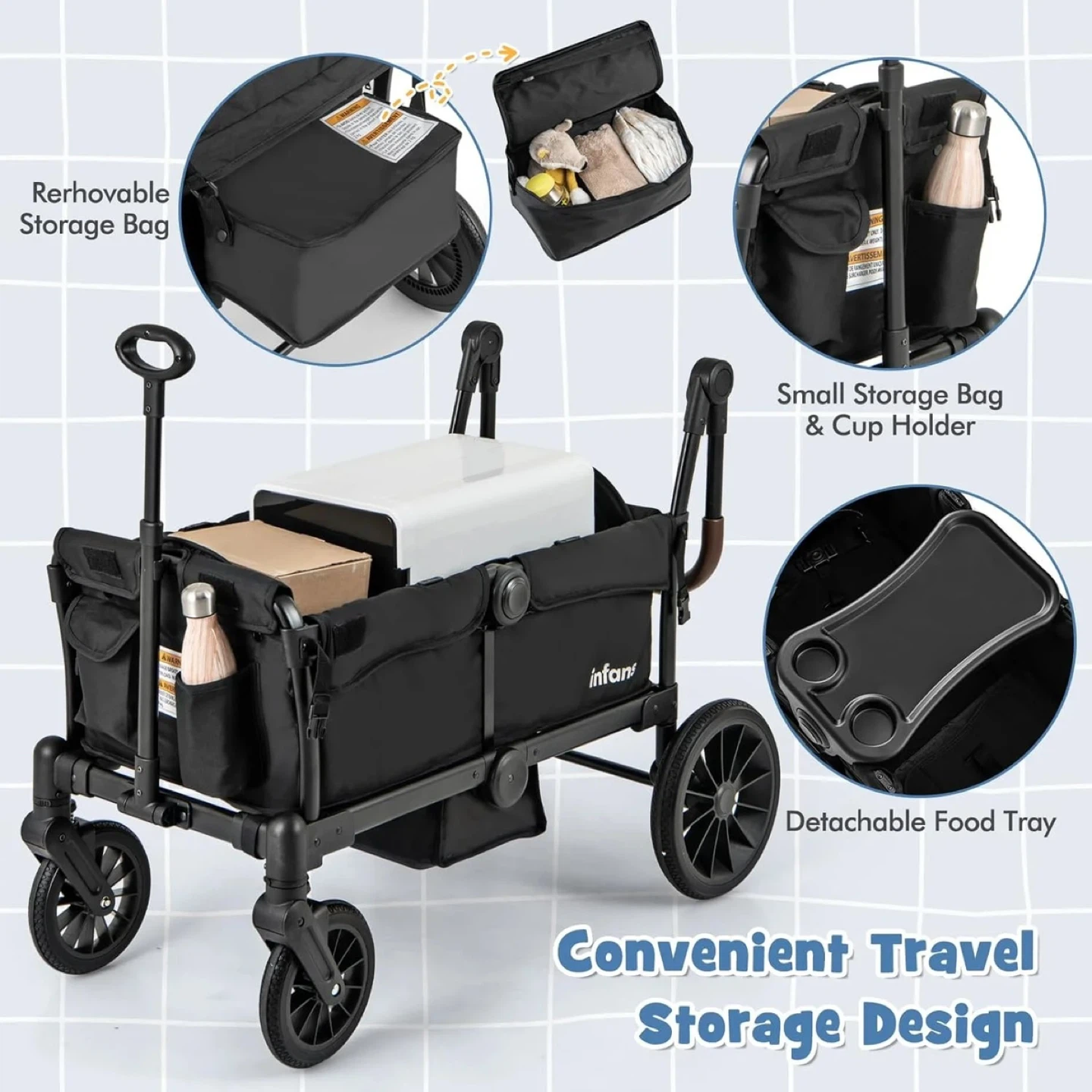 Infans Double Stroller Wagon with Canopy - photo 4