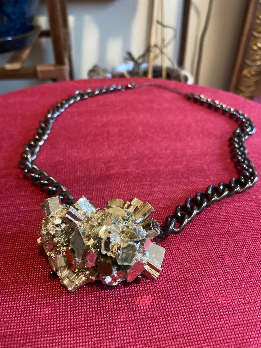 Statement Pyrite Cluster Necklace - photo 2