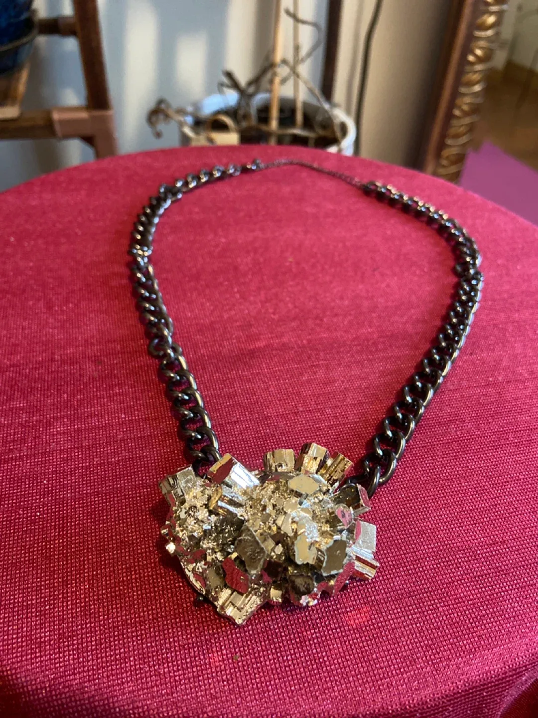 Statement Pyrite Cluster Necklace - photo 3