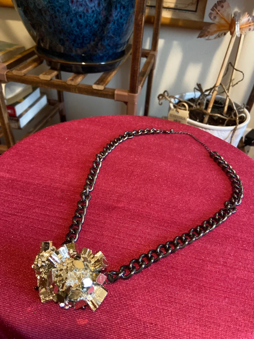 Statement Pyrite Cluster Necklace - photo 4