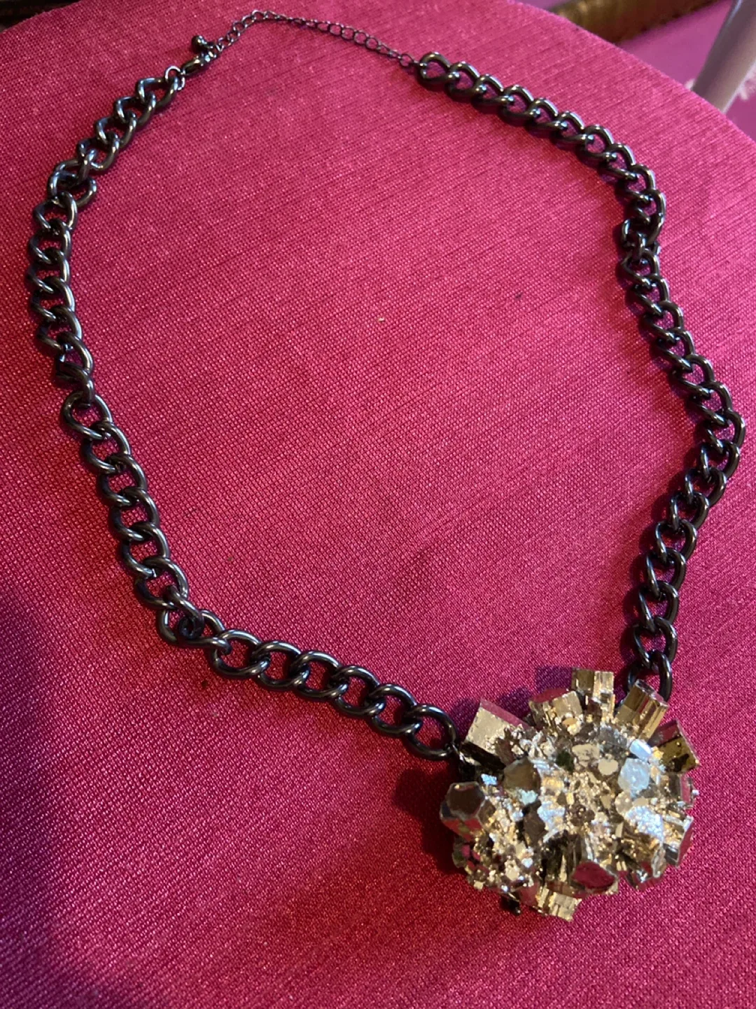 Statement Pyrite Cluster Necklace