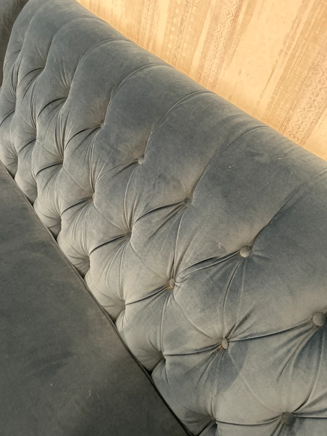 Blue Velvet Tufted Sectional Sofa - photo 3