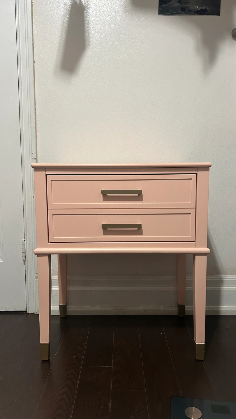 Large 24” Pink Nightstand with one Drawer - photo 2