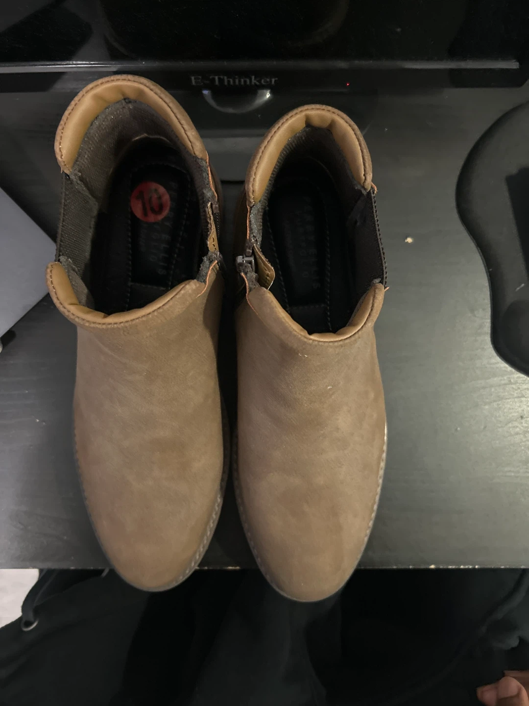 Perry Ellis Brown Leather Chelsea Boots - Size 10 - photo 2