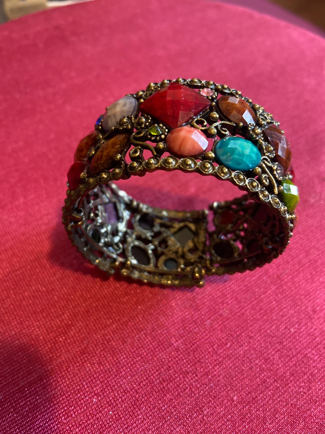 Multicolour Gemstone Bangle Bracelet - photo 2