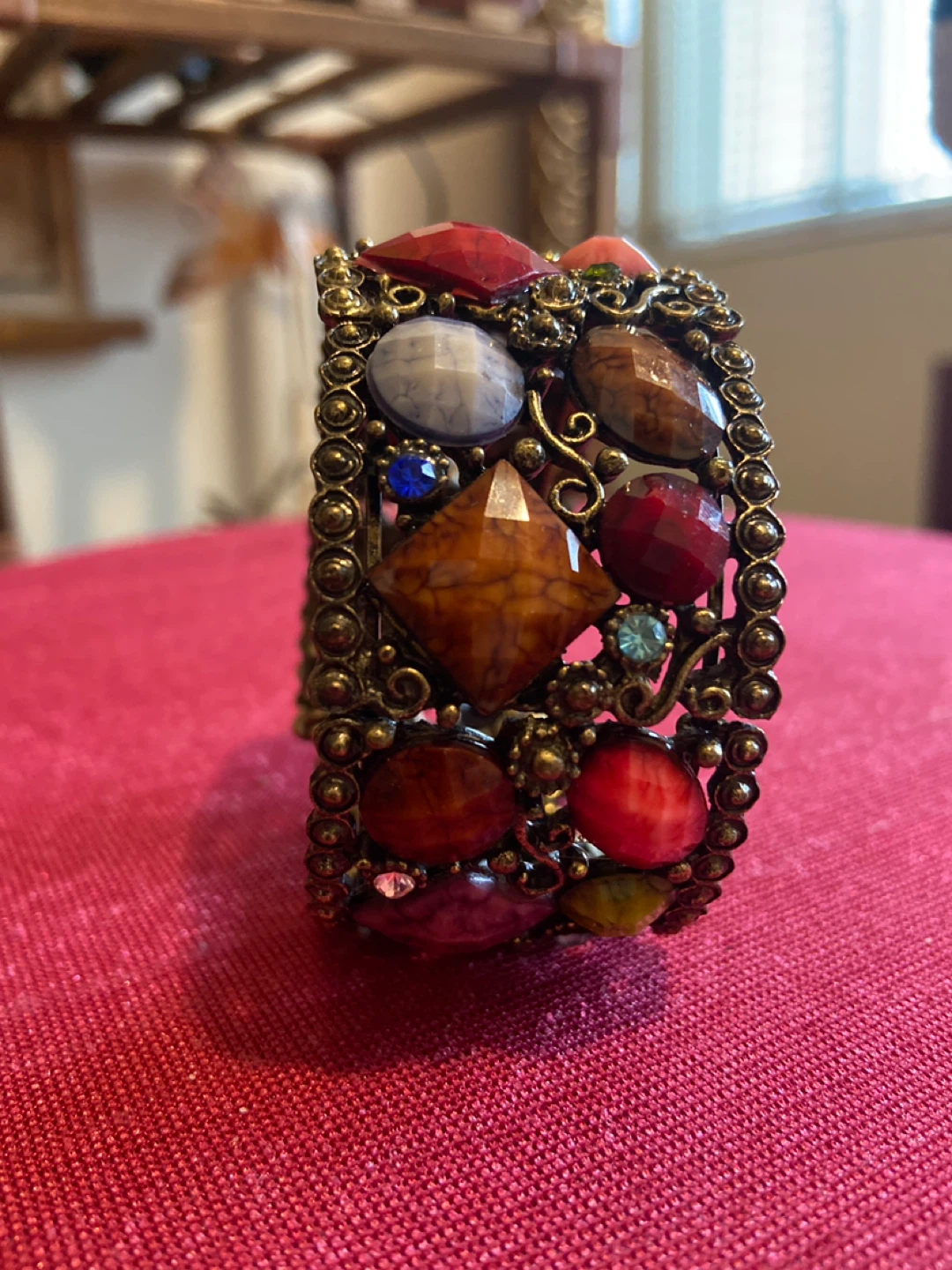 Multicolour Gemstone Bangle Bracelet - photo 3