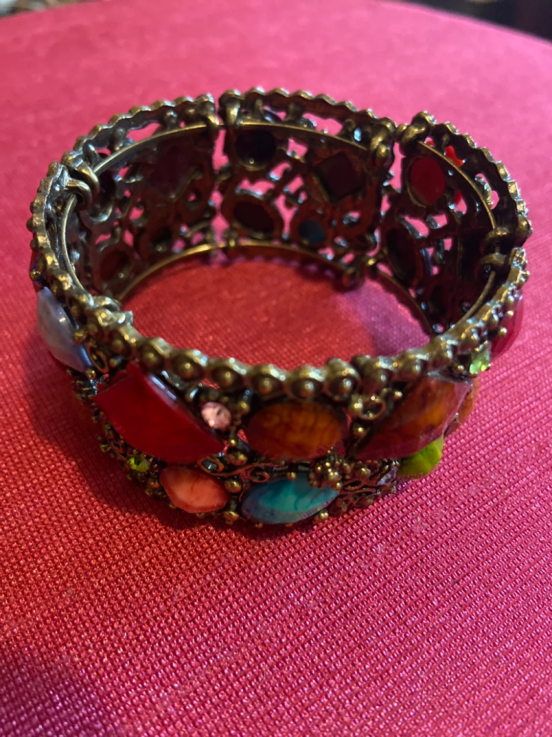 Multicolour Gemstone Bangle Bracelet